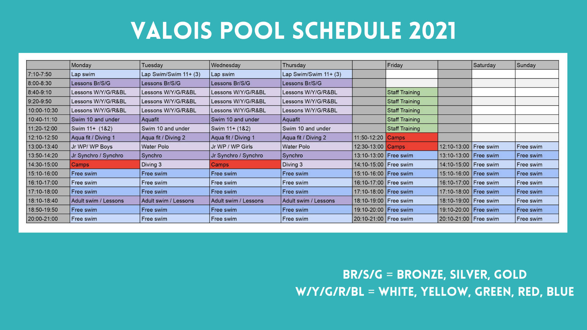 Pool Schedule Piscine Valois Pool